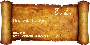 Bucsek Lajos névjegykártya